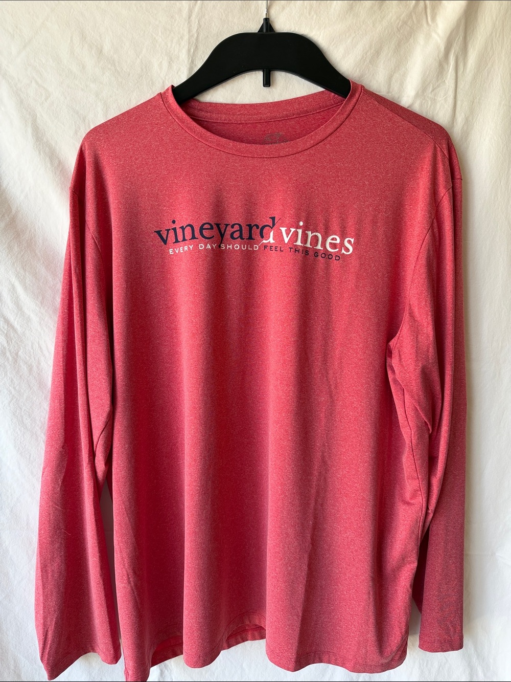Vineyard Vines Men’s Long-Sleeve Logo Tee - Coral Red